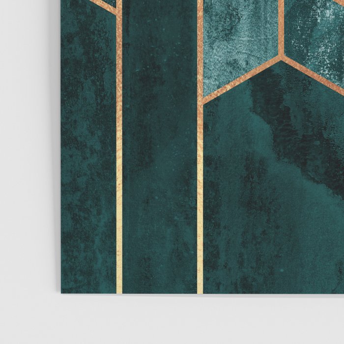 Teal Hexagons Poster Gallery Image 3