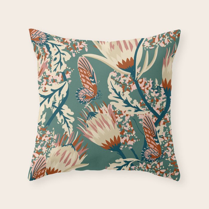 ZARAH BUTTERFLY Throw Pillow Gallery Image 1