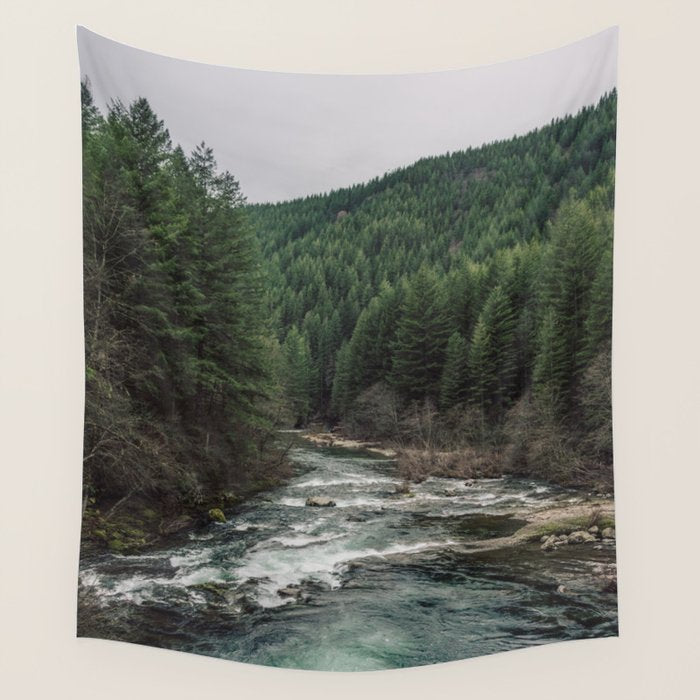 Adventure Forest River - Pacific Northwest Wanderlust Wall Tapestry Gallery Image 4