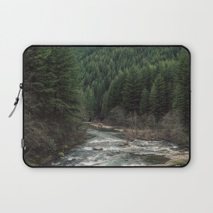 Adventure Forest River - Pacific Northwest Wanderlust Laptop Sleeve Gallery Image 1