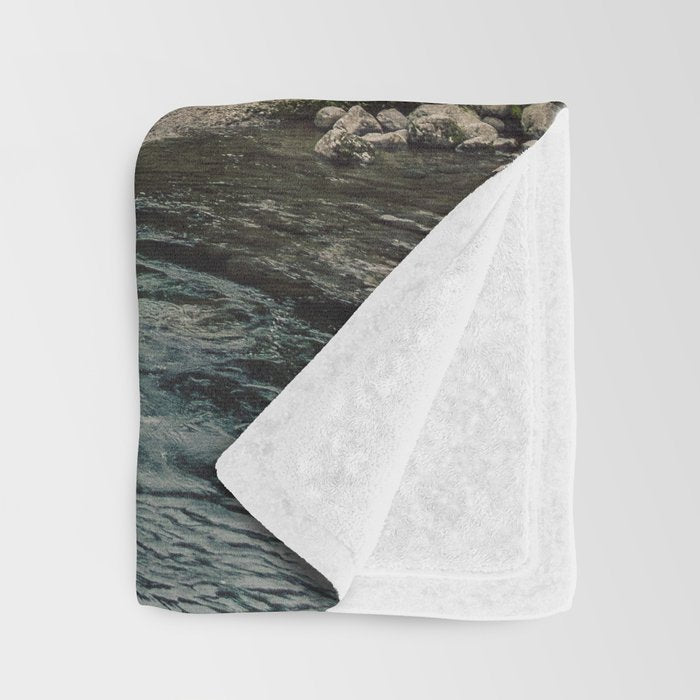 Adventure Forest River - Pacific Northwest Wanderlust Throw Blanket Gallery Image 3