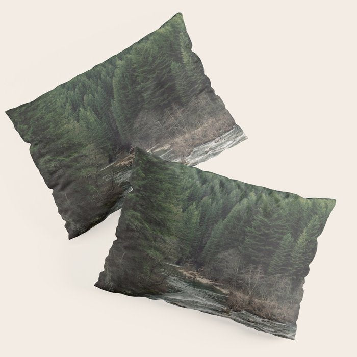 Adventure Forest River - Pacific Northwest Wanderlust Pillow Sham Gallery Image 1