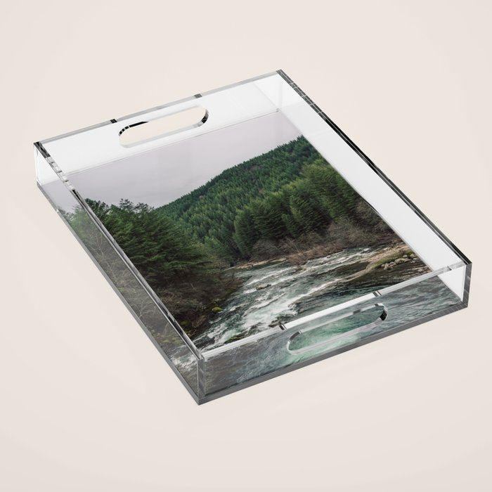 Adventure Forest River - Pacific Northwest Wanderlust Acrylic Tray Gallery Image 1