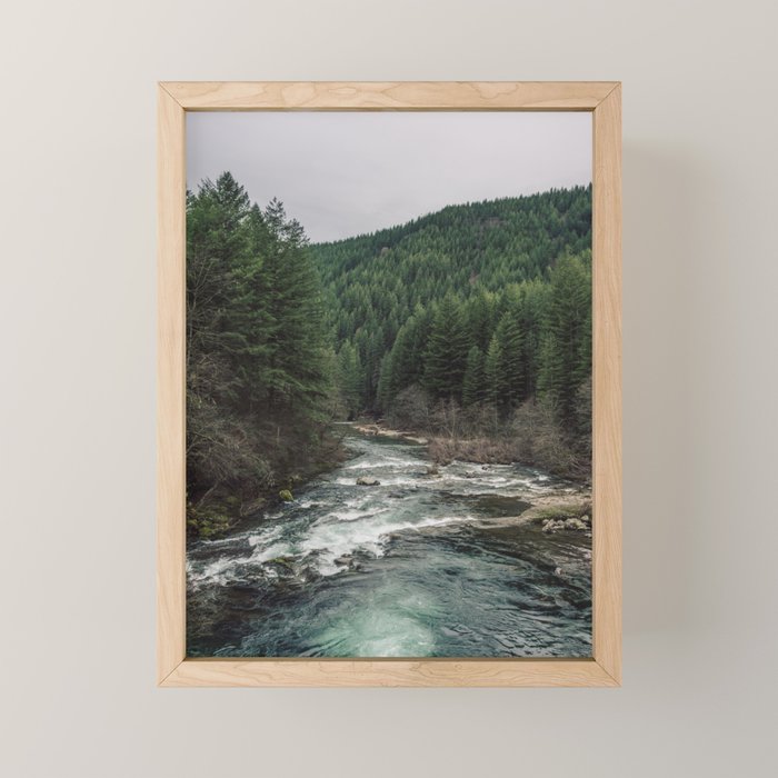 Adventure Forest River - Pacific Northwest Wanderlust Mini Art Print Gallery Image 1