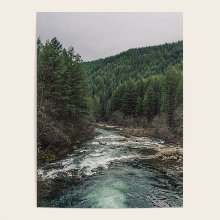 Adventure Forest River - Pacific Northwest Wanderlust Poster Gallery Image 1