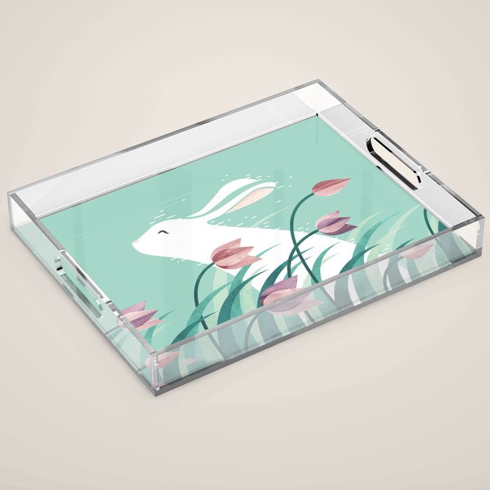 Rabbit, Resting Acrylic Tray Gallery Image 1