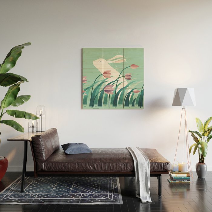 Rabbit, Resting Wood Wall Art Gallery Image 2
