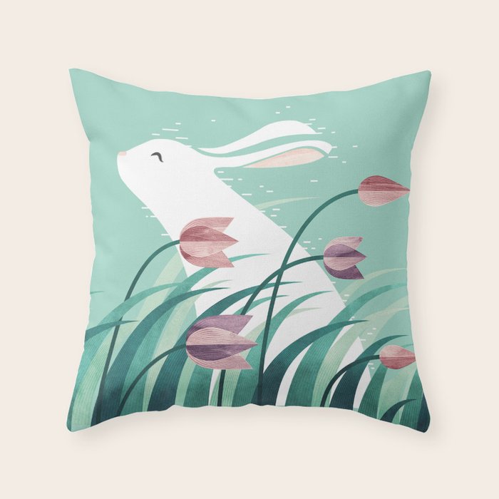 Rabbit, Resting Throw Pillow Gallery Image 6