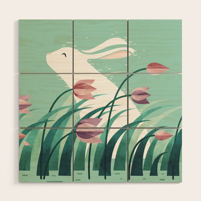 Rabbit, Resting Wood Wall Art Gallery Image 1