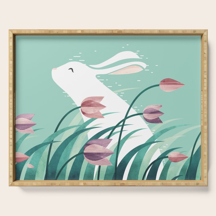 Rabbit, Resting Serving Tray Gallery Image 1