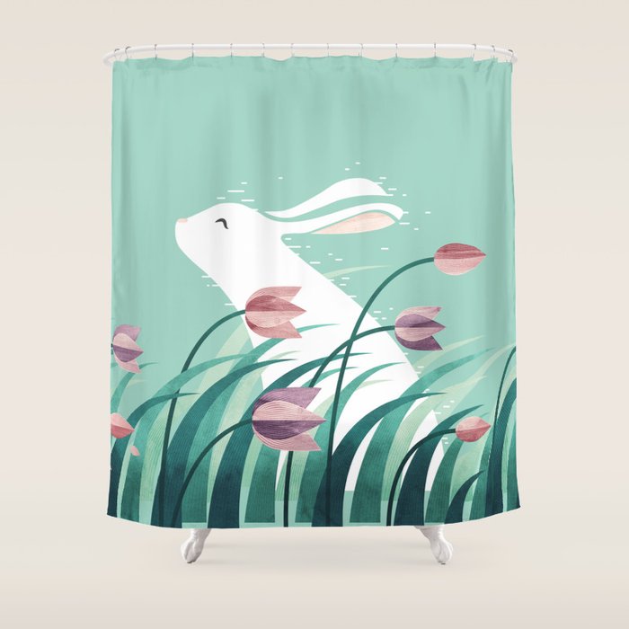 Rabbit, Resting Shower Curtain Gallery Image 1