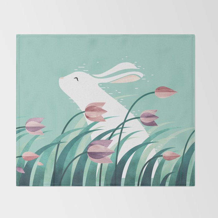 Rabbit, Resting Throw Blanket Gallery Image 2