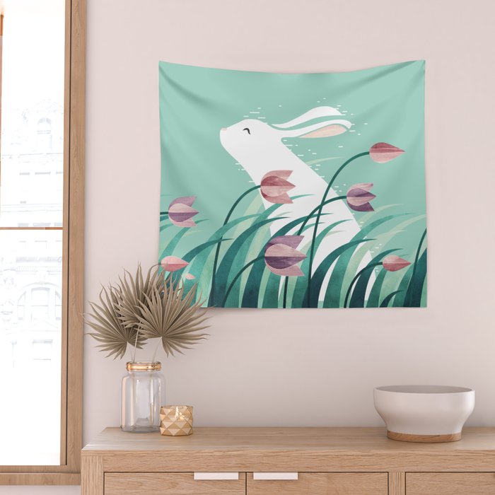Rabbit, Resting Wall Tapestry Gallery Image 2