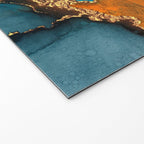 Abstract Blue And Gold Autumn Marble Welcome Mat Gallery Image 2