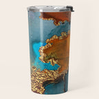 Abstract Blue And Gold Autumn Marble Travel Mug Gallery Image 2
