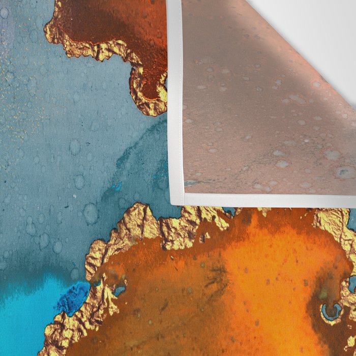Abstract Blue And Gold Autumn Marble Wall Tapestry Gallery Image 3