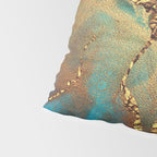 Abstract Blue And Gold Autumn Marble Pillow Sham Gallery Image 4