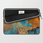 Abstract Blue And Gold Autumn Marble Laptop Sleeve Gallery Image 2