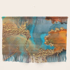 Abstract Blue And Gold Autumn Marble Wall Hanging Gallery Image 1