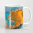 Abstract Blue And Gold Autumn Marble Coffee Mug Gallery Image 1