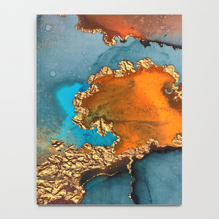 Abstract Blue And Gold Autumn Marble Notebook Gallery Image 4