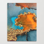 Abstract Blue And Gold Autumn Marble Notebook Gallery Image 4