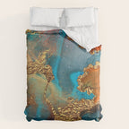 Abstract Blue And Gold Autumn Marble Comforter Gallery Image 6