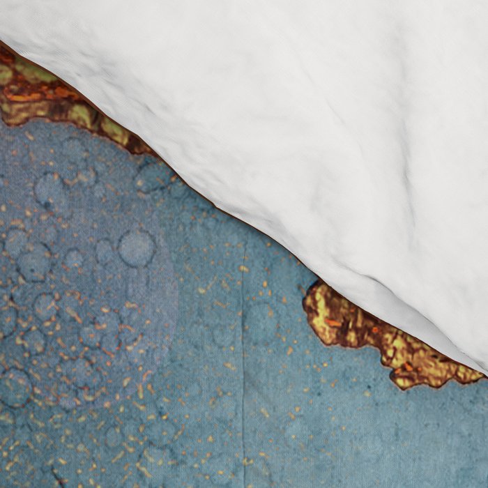 Abstract Blue And Gold Autumn Marble Comforter Gallery Image 4