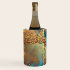 Abstract Blue And Gold Autumn Marble Wine Chiller Gallery Image 2