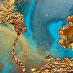 Abstract Blue And Gold Autumn Marble Coffee Mug Gallery Image 2