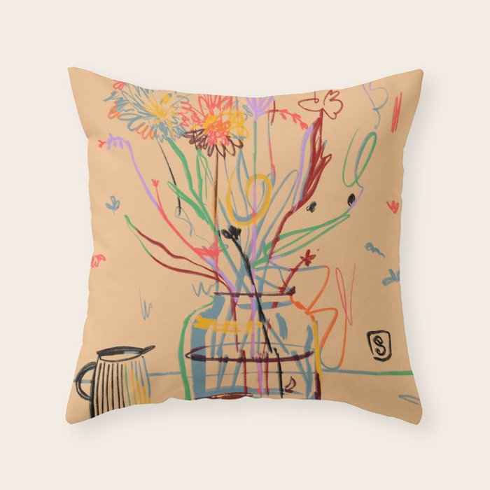 FLOWER FESTIVAL Throw Pillow Gallery Image 1
