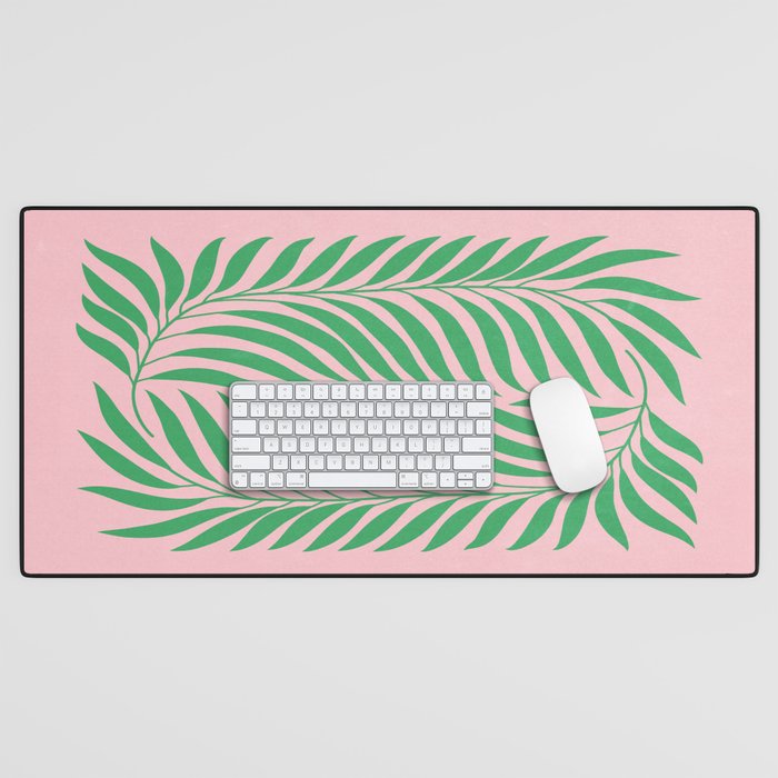 Two Ferns: Azalea & Ocean Green Desk Mat Gallery Image 1
