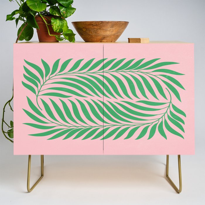 Two Ferns: Azalea & Ocean Green Credenza Gallery Image 1