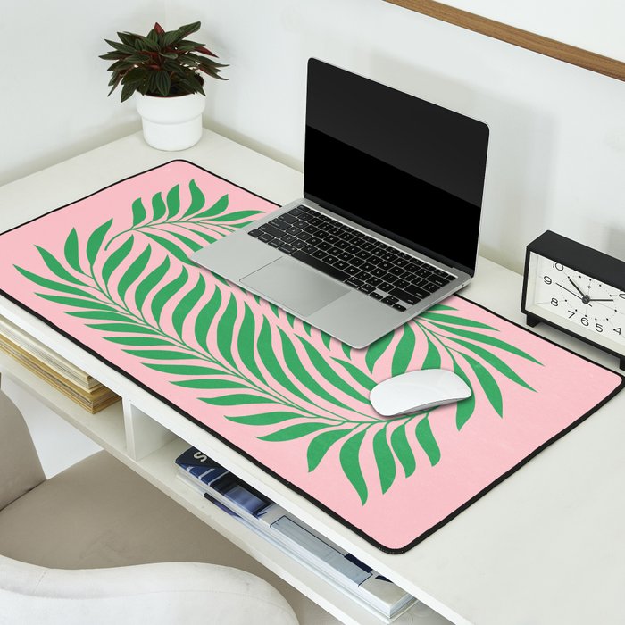 Two Ferns: Azalea & Ocean Green Desk Mat Gallery Image 2