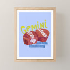 Gemini Twins in Lavender & Blue | Zodiac Series Mini Art Print Gallery Image 1