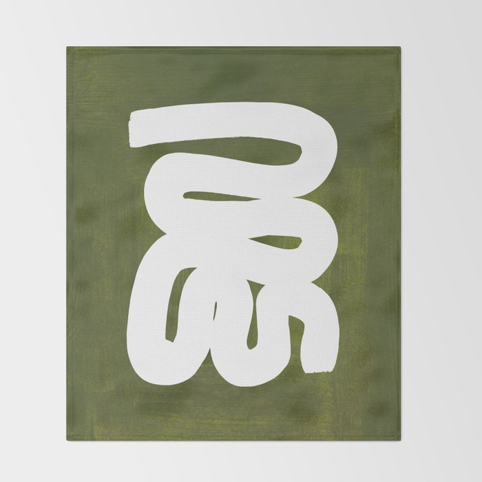 Olive Green Wiggle Run Throw Blanket Gallery Image 2