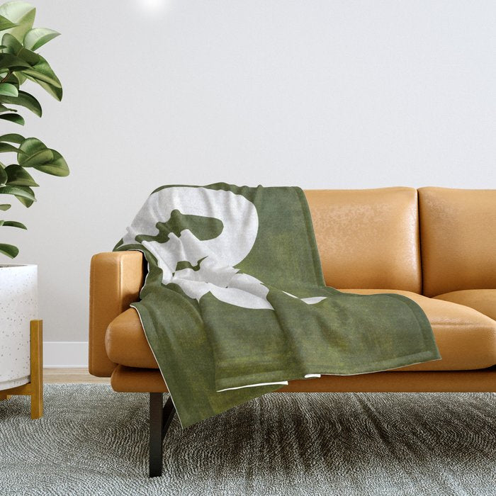 Olive Green Wiggle Run Throw Blanket Gallery Image 1