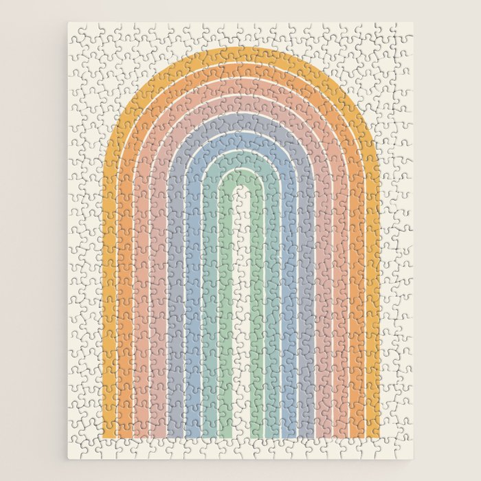 Gradient Arch XIII Retro Mid Century Modern Rainbow Jigsaw Puzzle Gallery Image 1