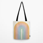 Gradient Arch XIII Retro Mid Century Modern Rainbow Tote Bag Gallery Image 2