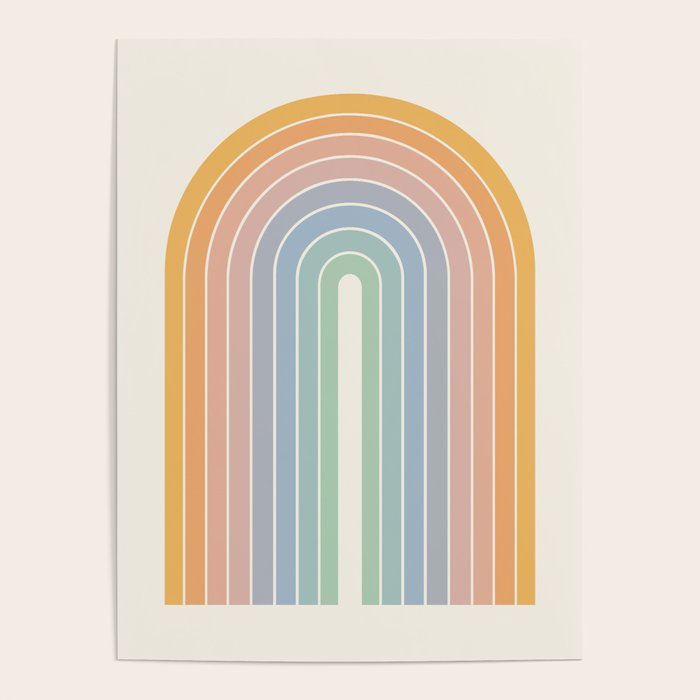 Gradient Arch XIII Retro Mid Century Modern Rainbow Poster Gallery Image 1