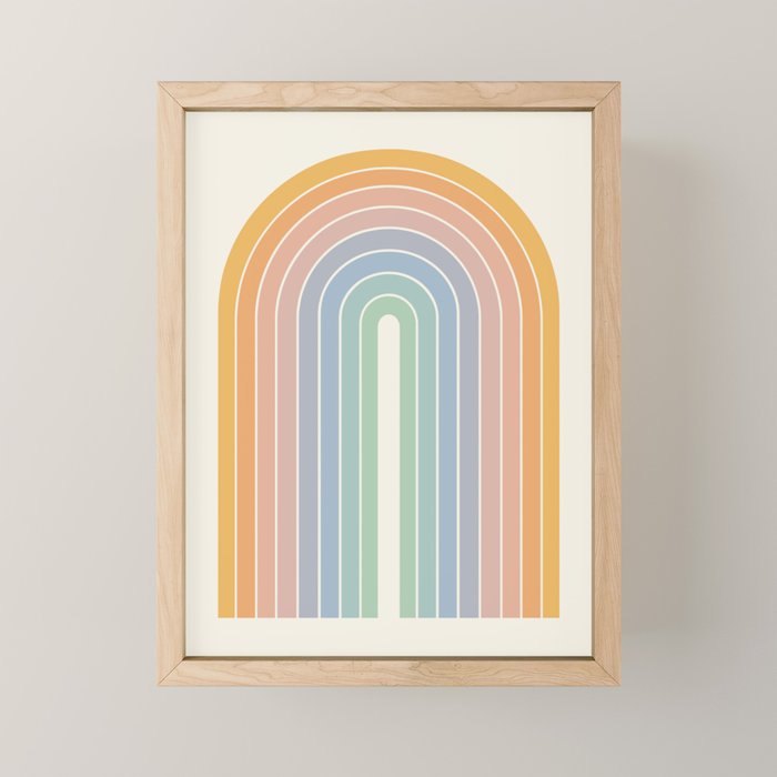Gradient Arch XIII Retro Mid Century Modern Rainbow Mini Art Print Gallery Image 1