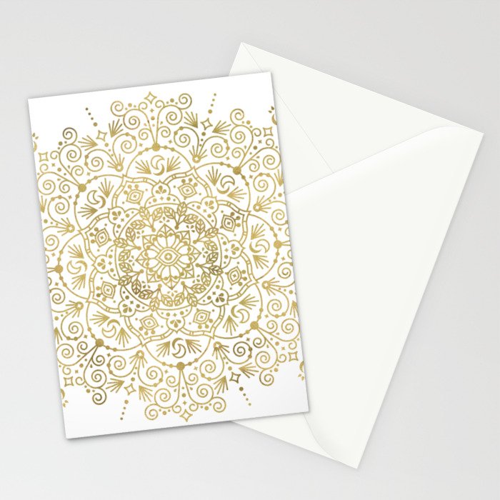 Moroccan Mandala - Gold Palette Stationery Card Gallery Image 2