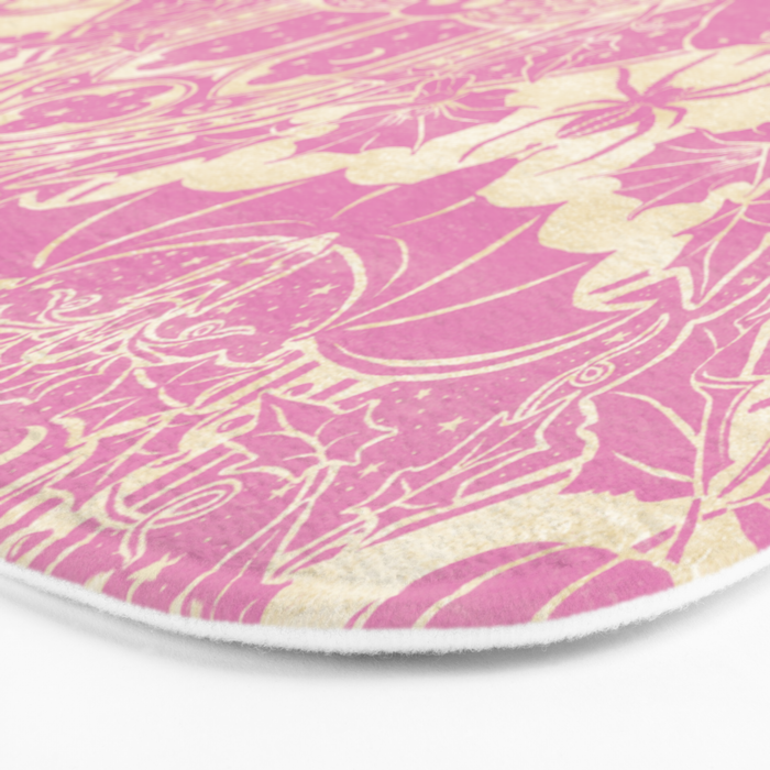 Gothic Halloween Damask - primrose and cream  Bath Mat Gallery Image 3