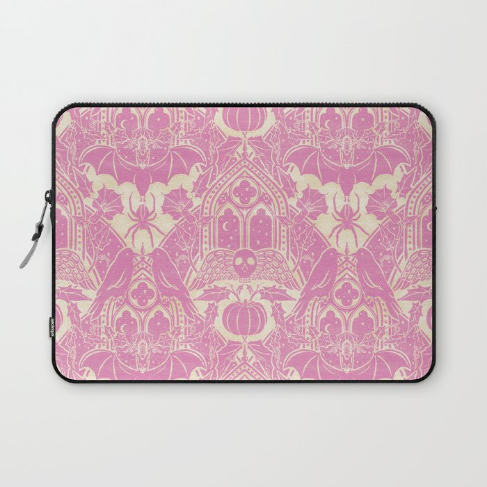 Gothic Halloween Damask - primrose and cream  Laptop Sleeve Gallery Image 1