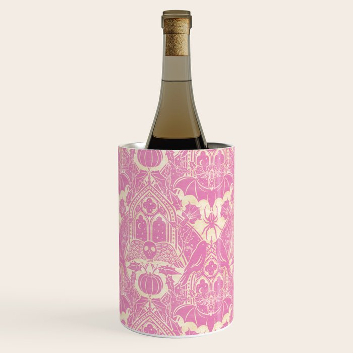 Gothic Halloween Damask - primrose and cream  Wine Chiller Gallery Image 2