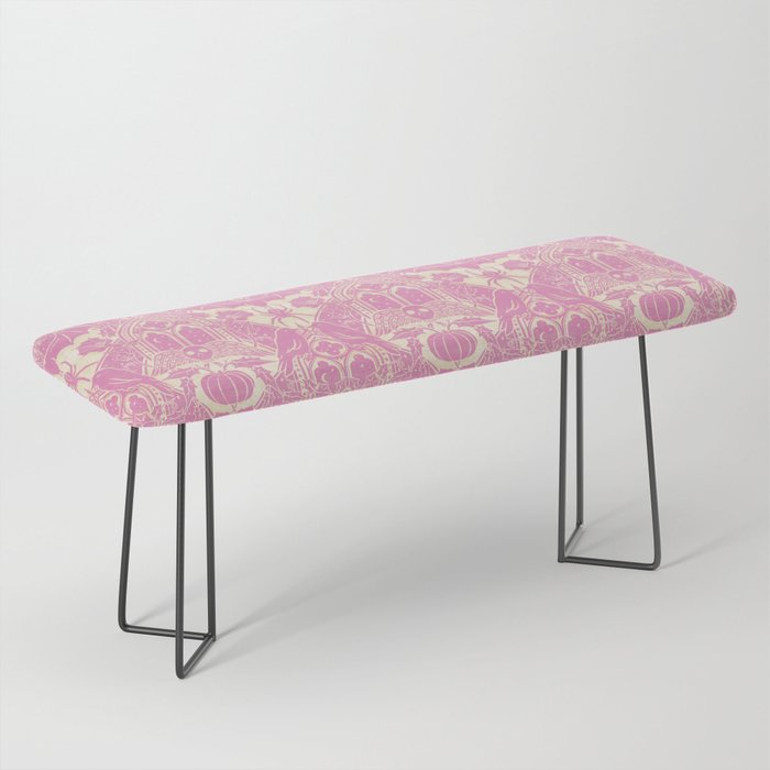Gothic Halloween Damask - primrose and cream  Bench Gallery Image 1