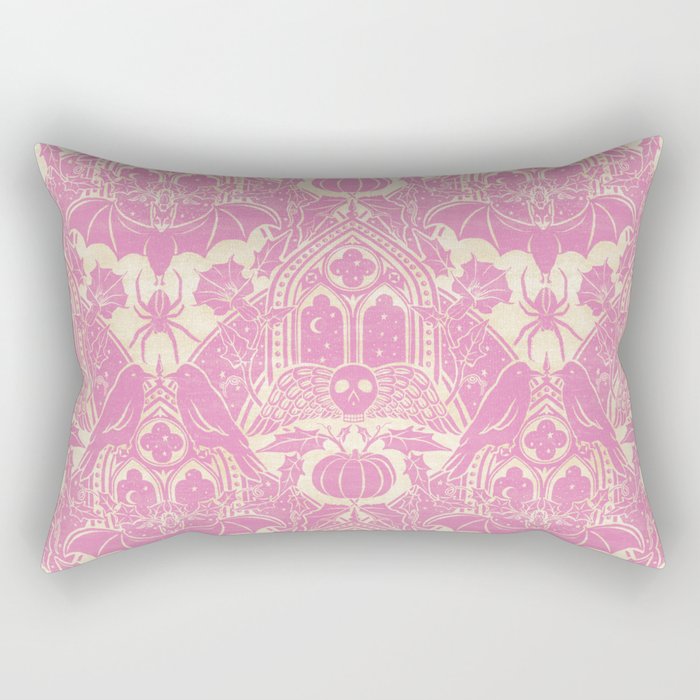 Gothic Halloween Damask - primrose and cream  Rectangular Pillow Gallery Image 1