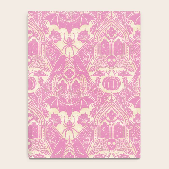 Gothic Halloween Damask - primrose and cream  Notebook Gallery Image 4