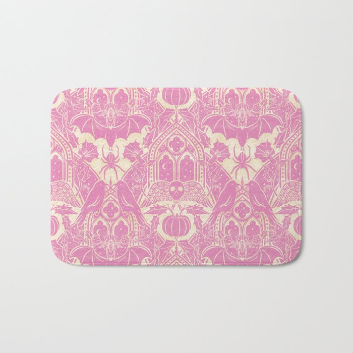 Gothic Halloween Damask - primrose and cream  Bath Mat Gallery Image 1