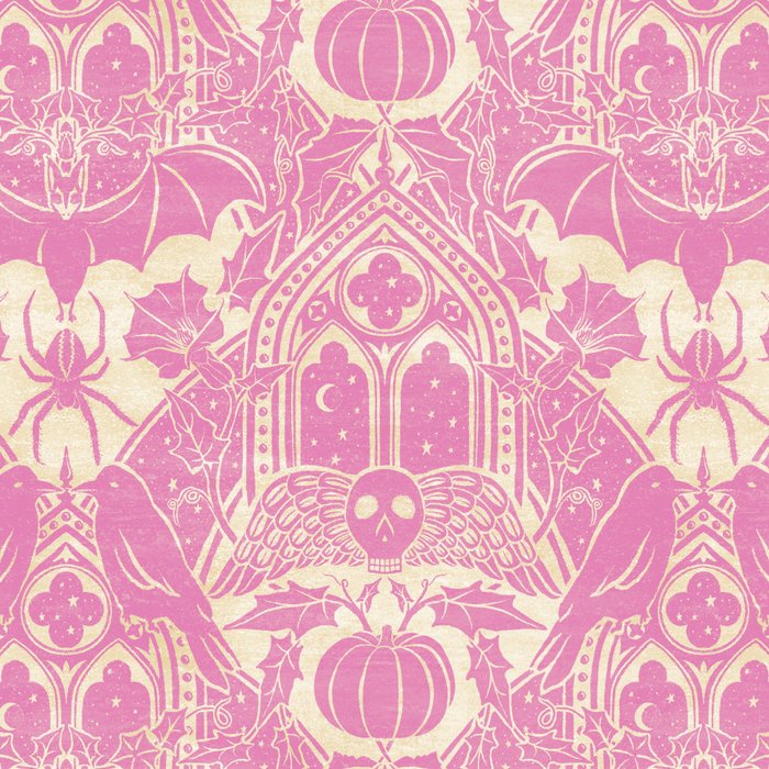 Gothic Halloween Damask - primrose and cream  Coffee Mug Gallery Image 2